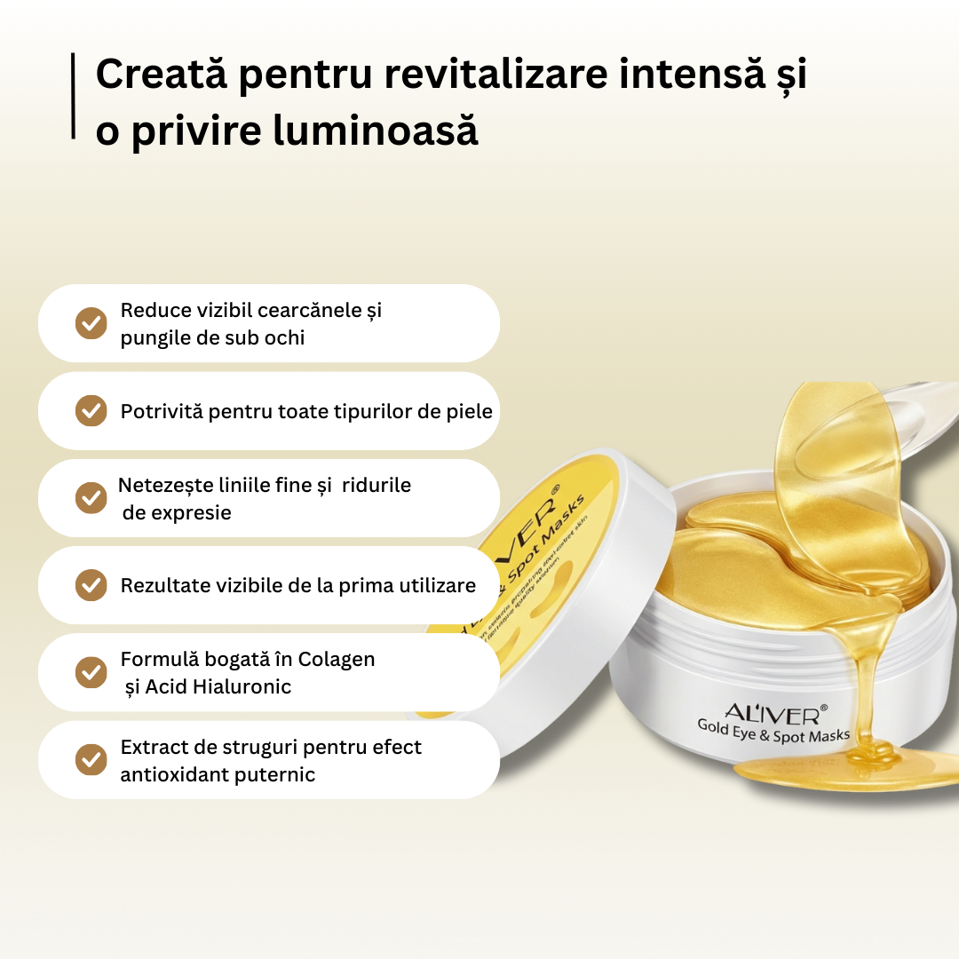 Patch-uri cu aur & colagen - 60 de perechi