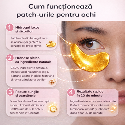 Patch-uri cu aur & colagen - 60 de perechi